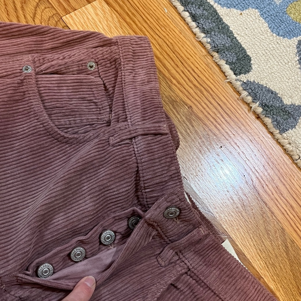 Free People We The Free Good Luck Mid-Rise Cord Barrel Jeans 27 NWT - Picture 8 of 12